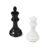 Pièces d'Echecs Stallion Black/White Laquered - Taille 5