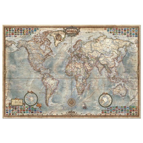 Puzzle 4000 pièces - Carte du Monde Politique Ancienne