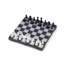 Coffret d'échecs magnétique pliant blanc et noir - grand modèle