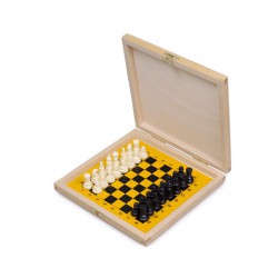 Coffret d'échecs en bois magnétique avec pièces plastique - petit modèle