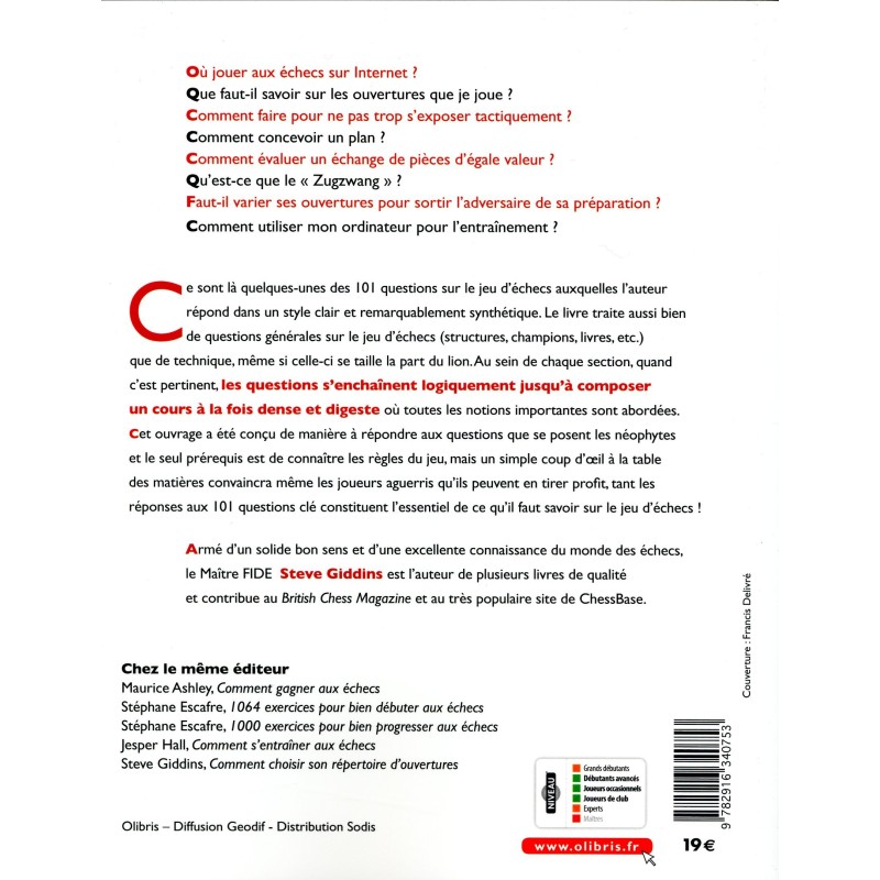101 questions clés sur les échecs - Jeu d'échecs - boutique Variantes