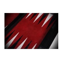 Backgammon Cuir Rouge - Grand modèle