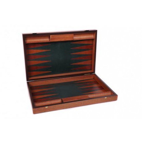 Backgammon Cuir Vert - Grand modèle