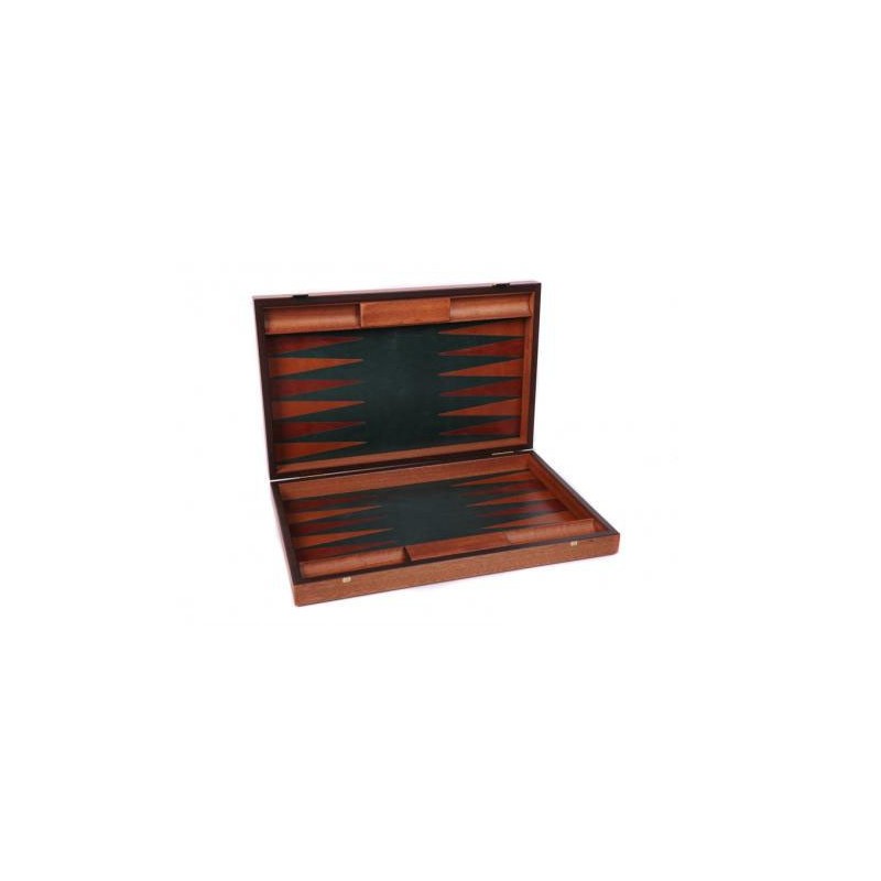 Backgammon Cuir Vert - Grand modèle