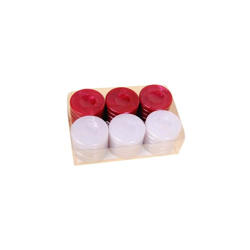 Pions de backgammon nacré rouge petit modèle