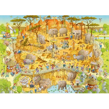 Puzzle 1000 pièces - Funky zoo African habitat