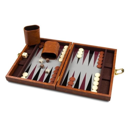 Backgammon magnétique marron