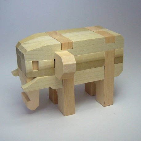 Casse-tête ou puzzle japonais traditionnel en bois "Elephant"