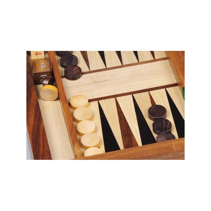 Grand Backgammon de Luxe en Bois Plaqué Ébène Gris - 15 Grand Backgammon de Luxe en Bois Plaqué Ébène Gris - 15