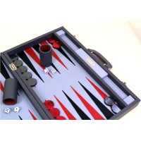 Backgammon Cuir Gris anthracite 50cm