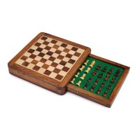 Echecs Magnétique Palissandre à Tiroirs 25cm