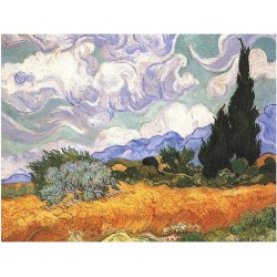 Puzzle 1000 pièces - Champ de blé avec Cyprès de Van Gogh