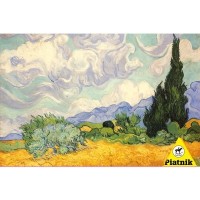 Puzzle 1000 pièces - Champ de blé avec Cyprès de Van Gogh