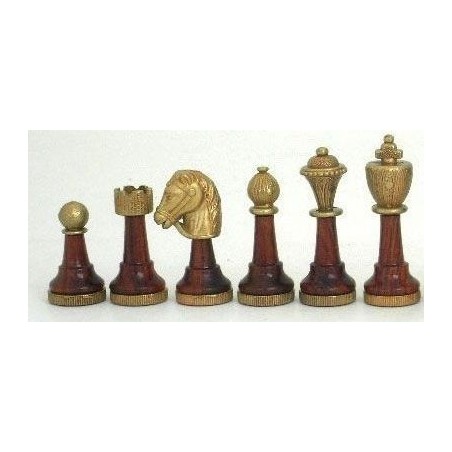 Pièces d'Echecs Métal / Corps Bois - Taille 4