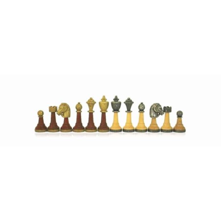 Pièces d'Echecs Métal / Corps Bois - Taille 4