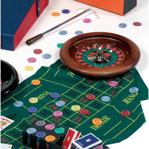 Set Casino complet - Roulette Acajou 35cm