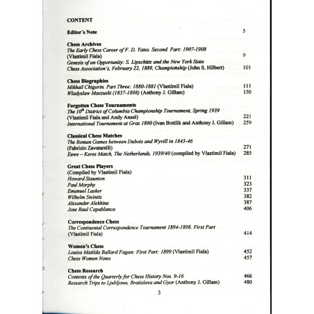 Quarterly for Chess History, Volume 5, No. 17