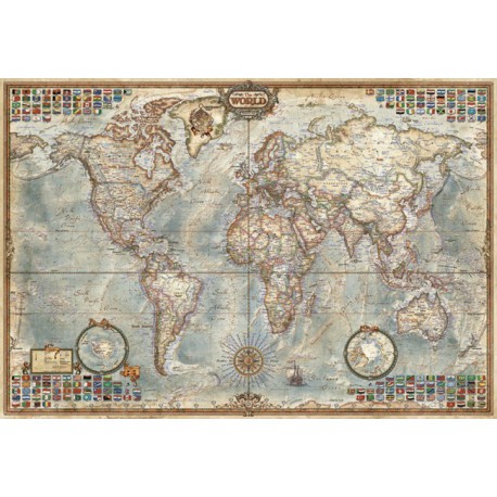 Puzzle 1000 pièces Miniature - Le Monde, carte politique