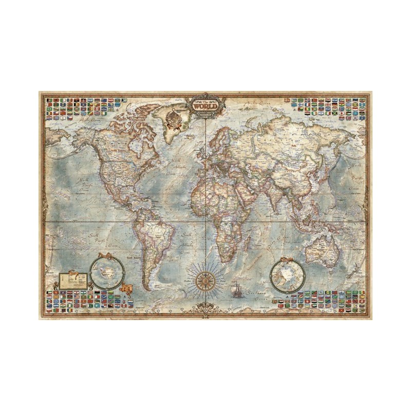 Puzzle 1000 pièces Miniature - Le Monde, carte politique