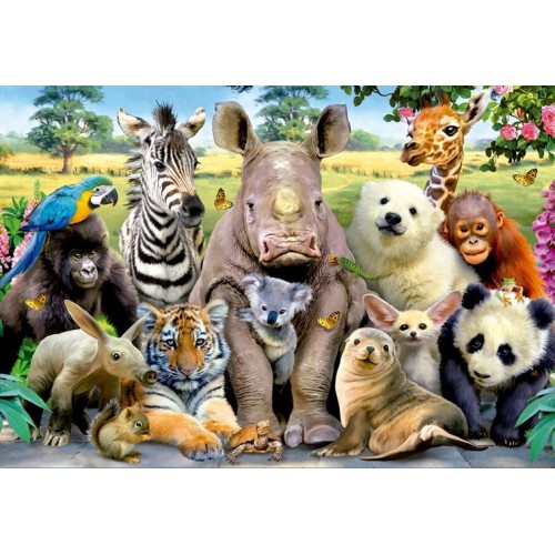 Puzzle 300 pièces - Photo de classe (Animaux)