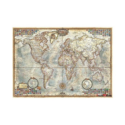 Puzzle 1500 pièces - Le Monde, Carte Politique ancienne