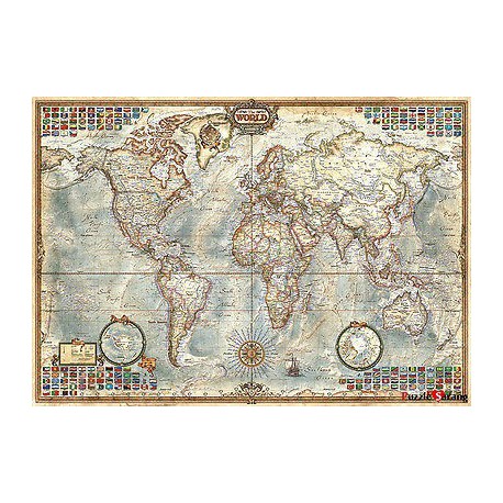 Puzzle 1500 pièces - Le Monde, Carte Politique ancienne