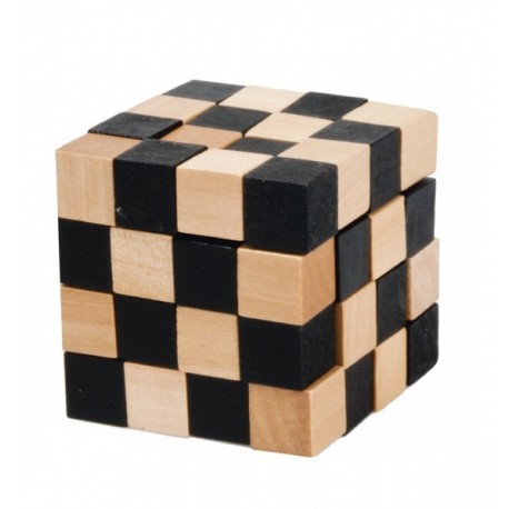 Casse-tête IQ-test Cube 4x4 Bois (noir)