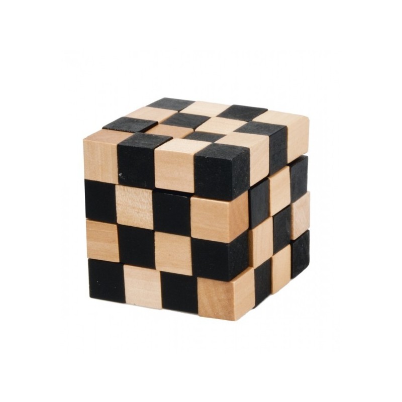 Casse-tête IQ-test Cube 4x4 Bois (noir)