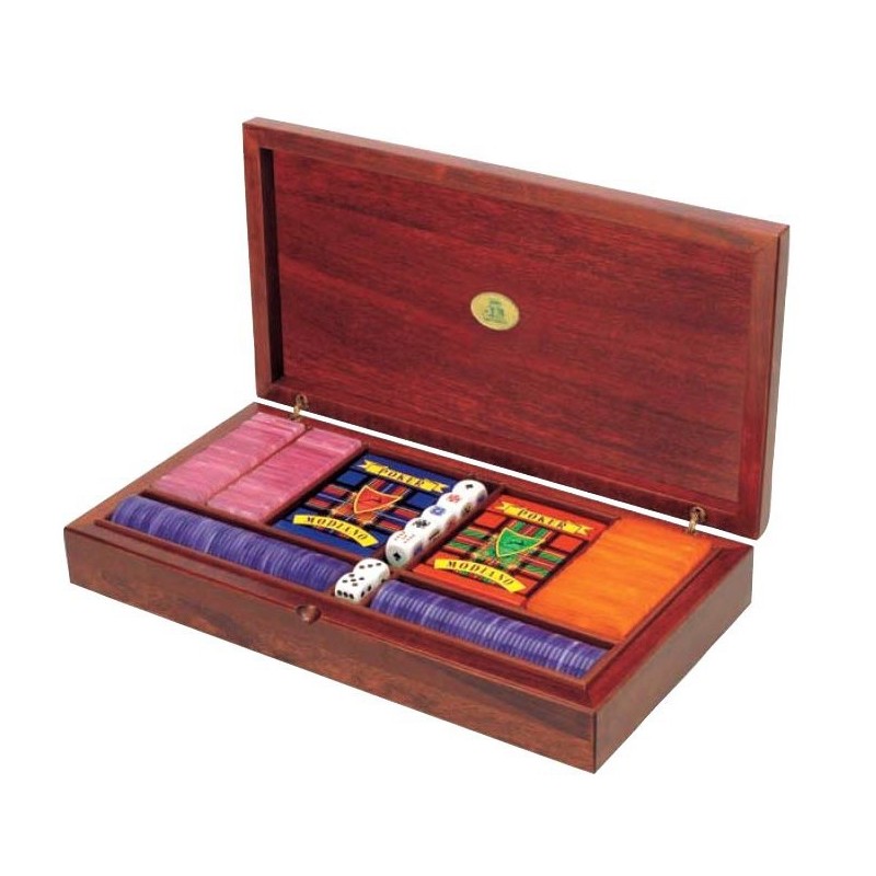 Coffret Jetons et Dés Noyer Deluxe