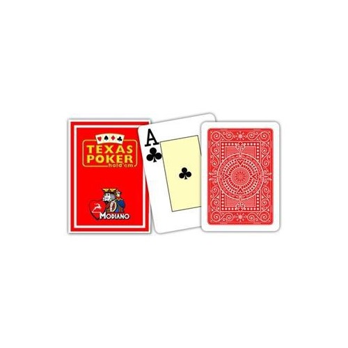 Cartes à jouer Poker Texas Plastic Modiano - Rouge