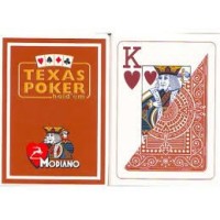 Cartes à jouer Poker Texas Plastic Modiano Marron