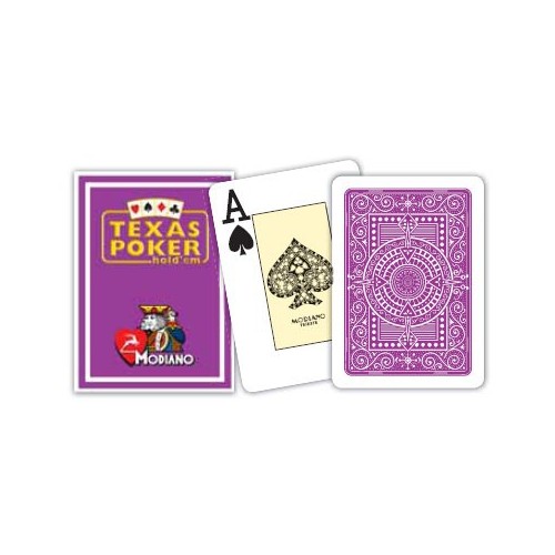 Cartes à jouer Poker Texas Plastic Modiano Violet