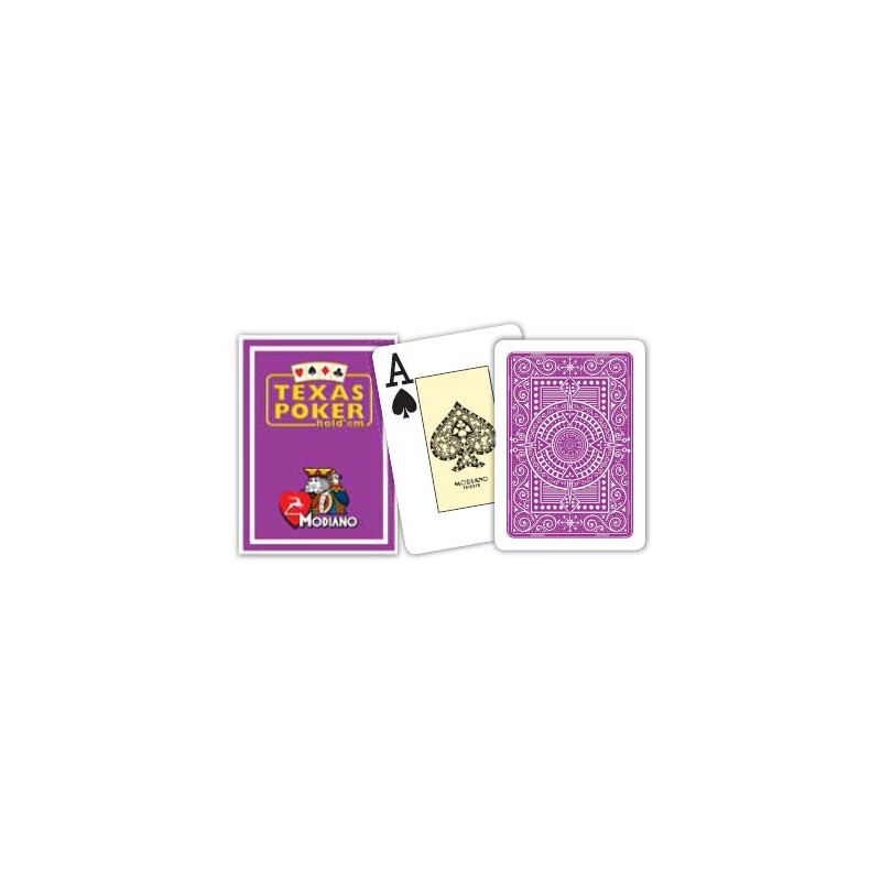 Cartes à jouer Poker Texas Plastic Modiano Violet