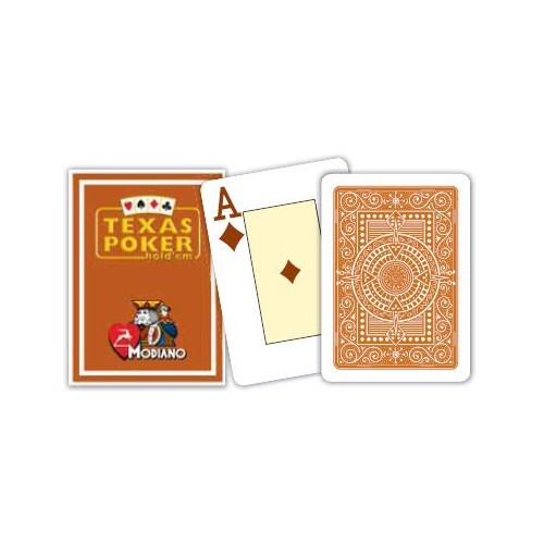 Cartes à jouer Poker Texas Plastic Modiano Marron