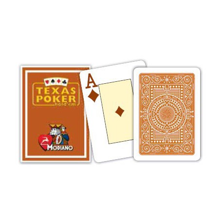 Cartes à jouer Poker Texas Plastic Modiano Marron
