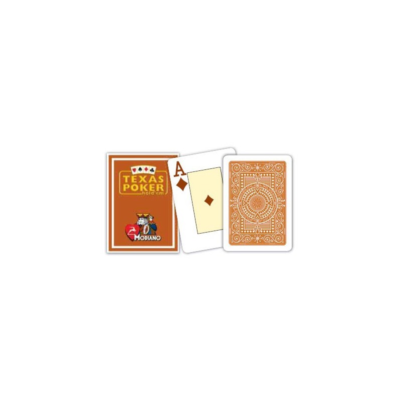 Cartes à jouer Poker Texas Plastic Modiano Marron