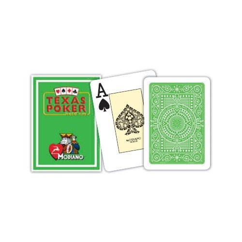 Cartes à jouer Poker Texas Plastic Modiano Thé vert