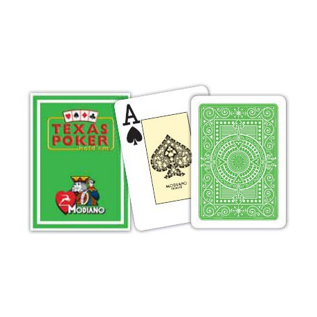 Cartes à jouer Poker Texas Plastic Modiano Thé vert