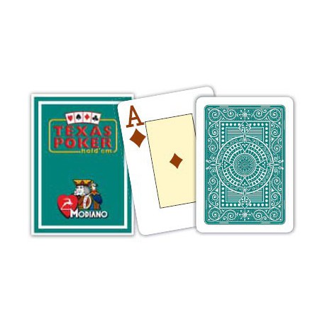 Cartes à jouer Poker Texas Plastic Modiano Vert