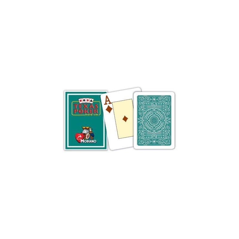 Cartes à jouer Poker Texas Plastic Modiano Vert