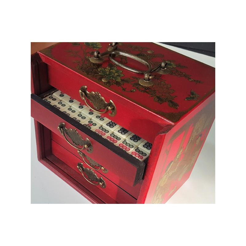 Mah-Jong - Coffret bois - Effet loupe