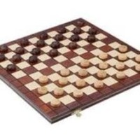 Jeu de dames pliable en Acajou/Bouleau