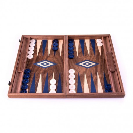 Backgammon Noyer Luxe Blue