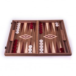 Backgammon Noyer Luxe Red 38cm