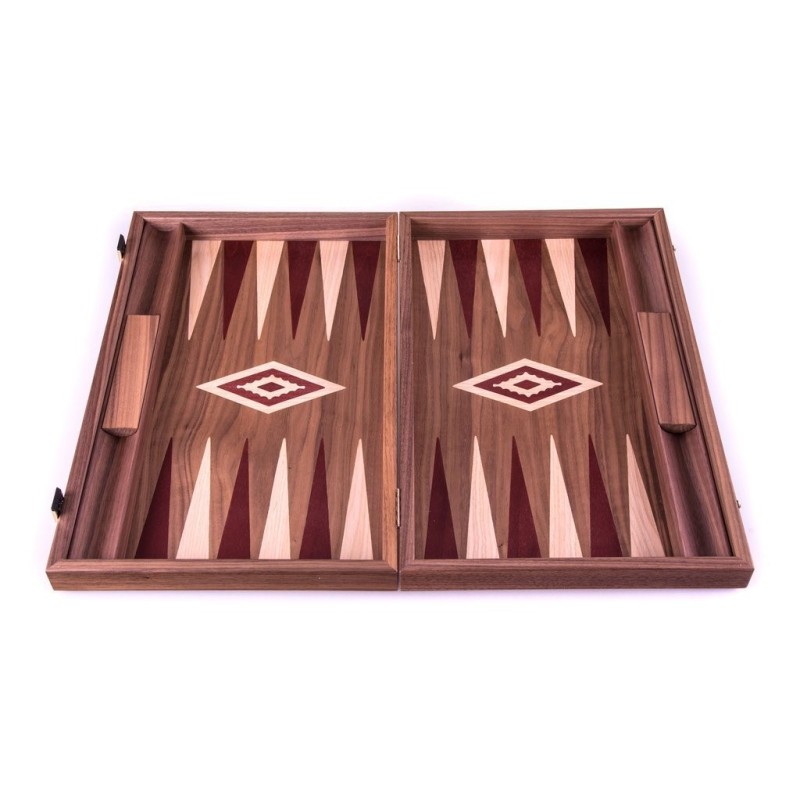 Backgammon De Luxe Manopoulos - Tronc En Noyer, Fait Main En Grèce, 48x60cm