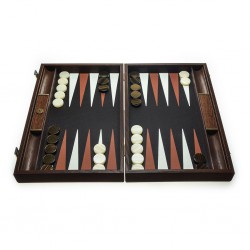 Backgammon Cuir Brown - Grand modèle