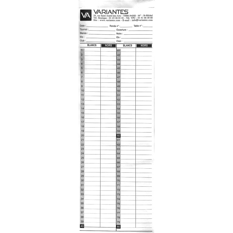 Bloc de 100 feuilles de parties carbones avec doubles