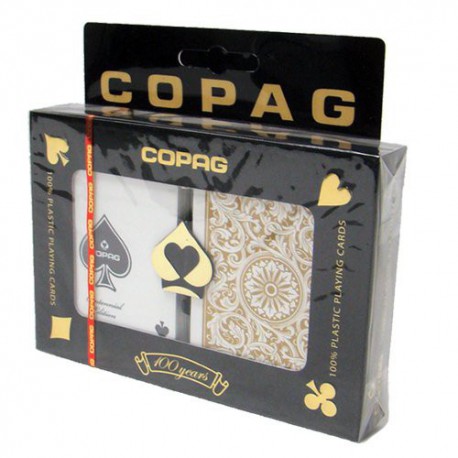 Cj Copag 100 % Plastique 1546 - Poker Regular Index - Black/Gold