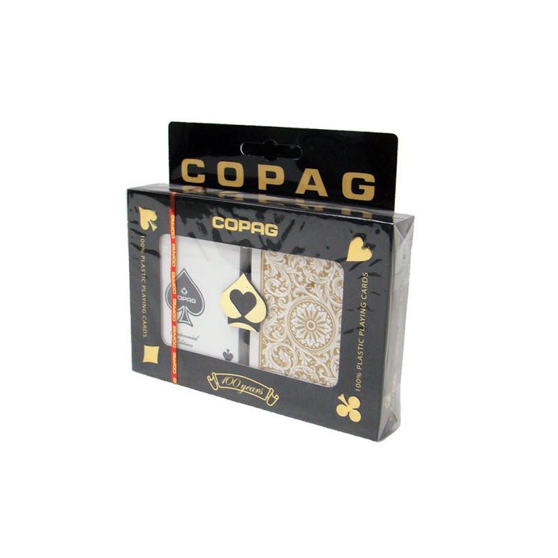 Cj Copag 100 % Plastique 1546 - Poker Regular Index - Black/Gold