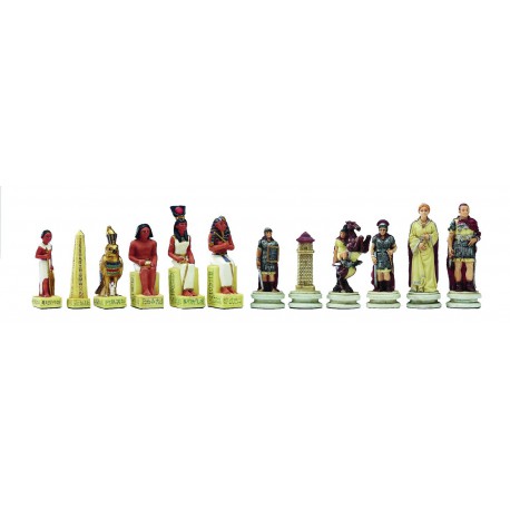 Pièces d'échecs Egyptiens-Romains - Taille 3.5